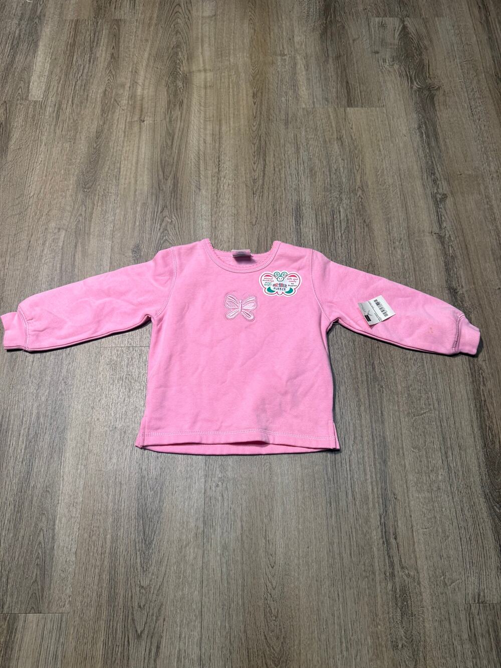 Vintage Okie Dokie Little Girls Pink Butterfly Pullover Sweatshirt